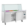 Polar U-Series GN Saladette Counter with Square Sneeze Guard 3 Door