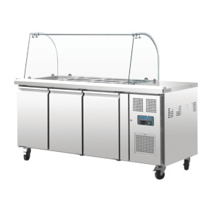 Polar U-Series Triple Door Refrigerated Gastronorm Saladette Counter