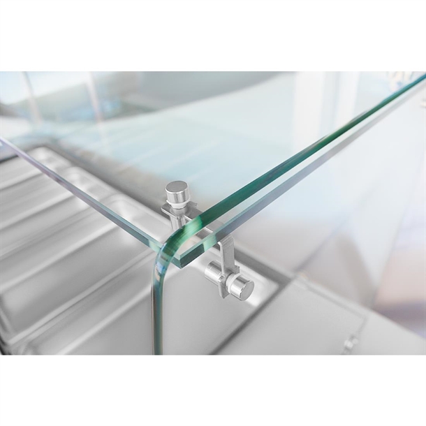 Polar U-Series GN Saladette Counter with Square Sneeze Guard 4 Door