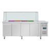 Polar U-Series GN Saladette Counter with Square Sneeze Guard 4 Door