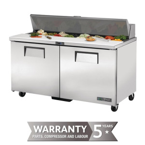 True Salad Prep Counter 2 doors - 16x1/6 GN pan top (Direct)