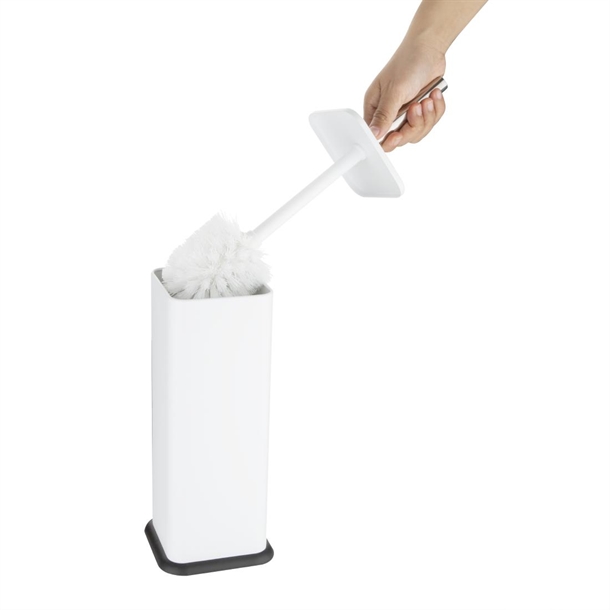 Jantex Square Toilet Brush and Holder - White