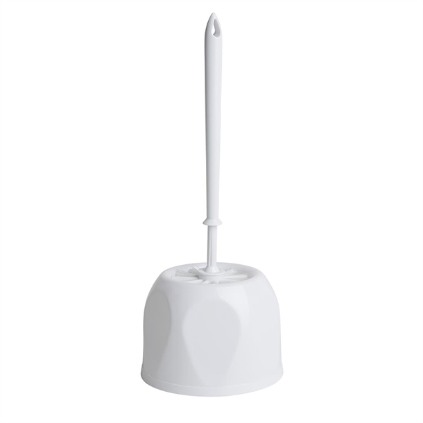Nisbets Essentials Round White Toilet Brush & Holder