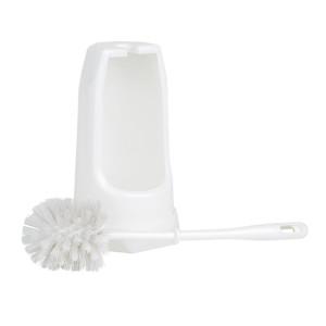 Jantex Round Toilet Brush & Holder - White