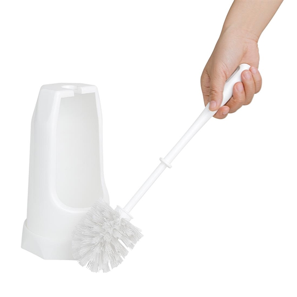 Jantex Round Toilet Brush & Holder - White