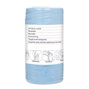 Nisbets Essentials Blue Micro Fibre Cloth 300x300mm - Roll of 50 tear-off sheets