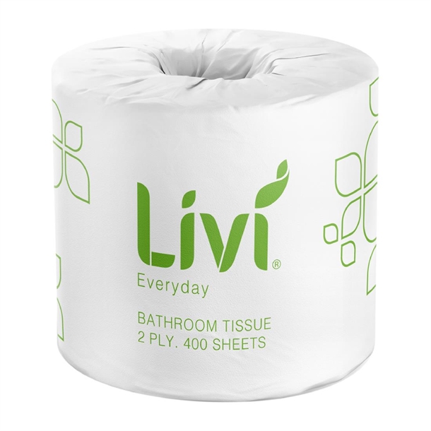 Livi Everyday/Basics Toilet Tissue 2 Ply 400 Sheets (Pack 48)