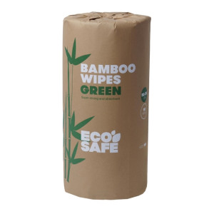 EcoSafe Bamboo Wipes 500mm x 300mm - 45m/ 90 Wipes/Roll - Green