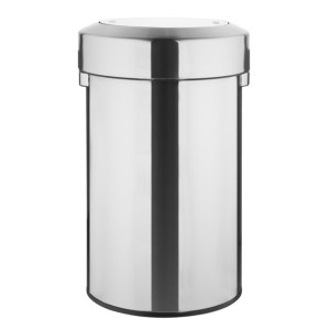 Bolero Bin with Swing Lid Brushed Steel - 70Ltr