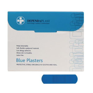 Dependaplast Blue Food Area Plasters 70mmx20mm (100 Pack)