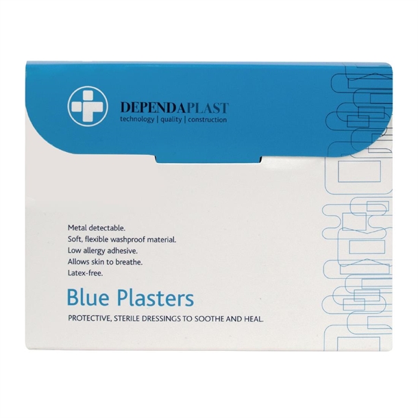 Dependaplast Blue Food Area Plasters Assorted (100 Pack)