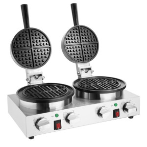 Apuro Double Round Belgian Waffle Maker