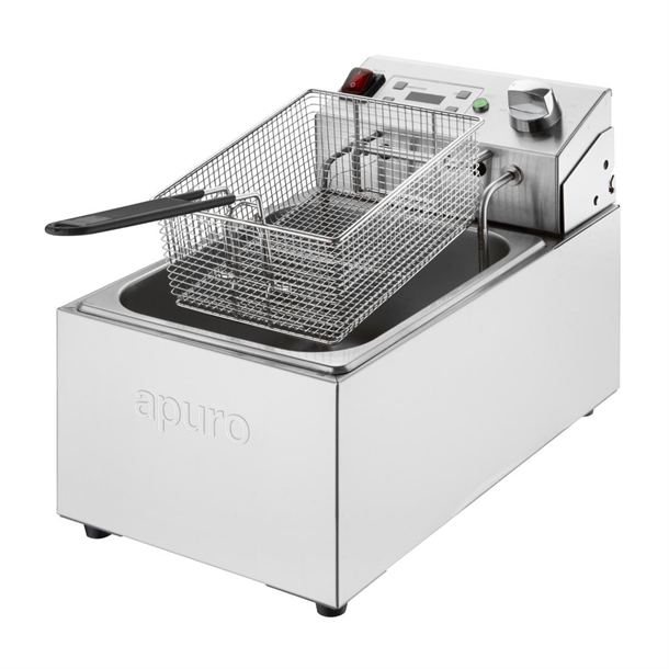 Apuro Single Electric Fryer with Timer 5Ltr