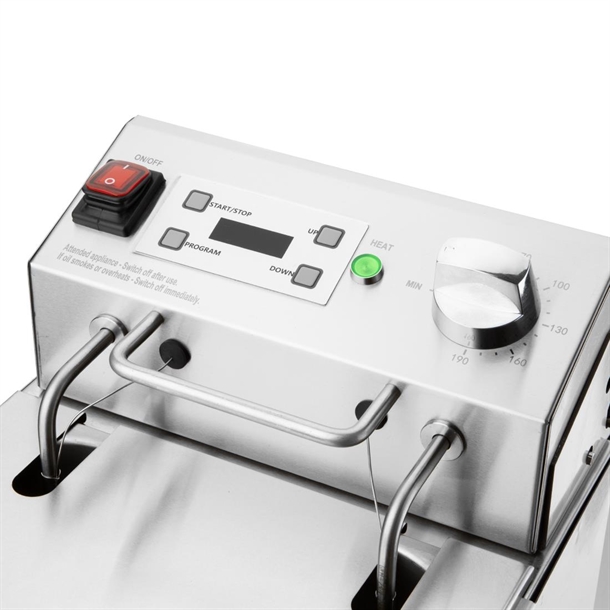 Apuro Single Tank Electric Fryer with Timer 8Ltr