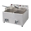 Apuro Twin Tank Fryer with Timer - 2x8Ltr - 2.9kW