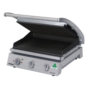 Roband 8 Slice Grill Station Ribbed Top & Smooth Bottom Non-Stick 2300w GSA810RT