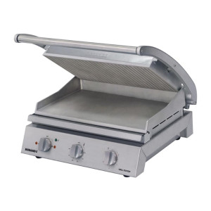 Roband 8 Slice Grill Station 2990w Ribbed Top Plate & Smooth Bottom GSA815R