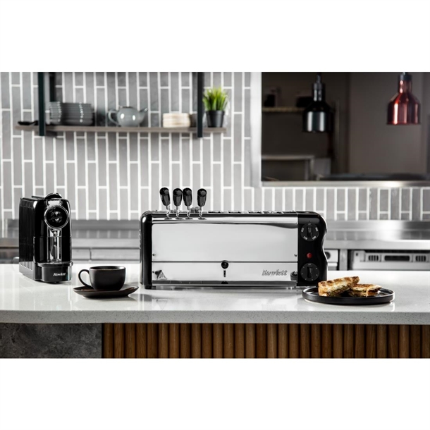Rowlett Esprit 6 Slot Toaster Jet Black w/2x Additional Elements & Sandwich Cage