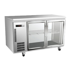 Panasonic Slimline Underbench Pillarless Double Door Refrigeration Unit - 214Ltr