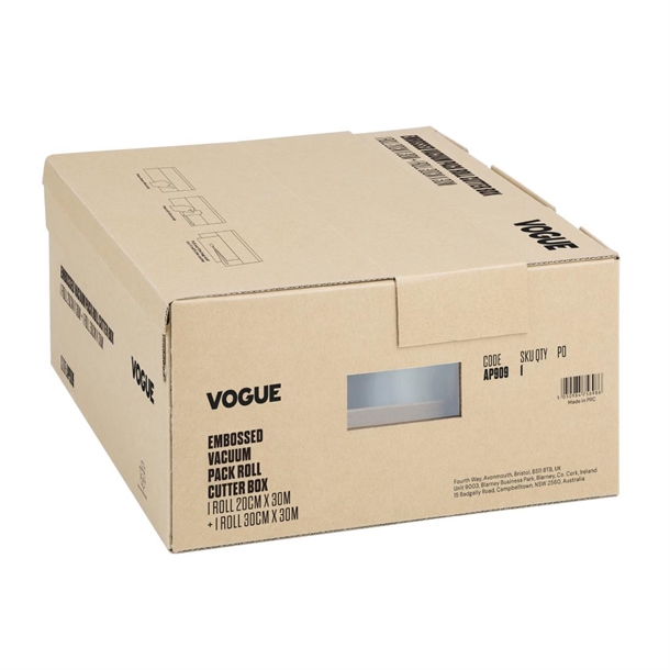 Vogue Vacuum Pack Roll with Cutter Box (Embossed) 200mm & 300mm Twin Pack