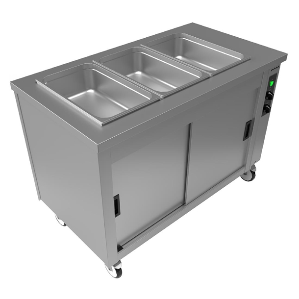 Versigen Wet/Dry Bain Marie with hot cupboard  - 3x1/1GN