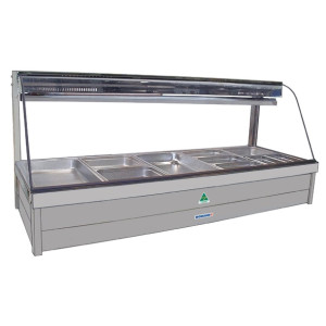 Roband Curved Glass Cold Foodbar Double Row Rear Roller doors 10 x1/2 65mm