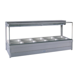 Roband Square Glass Hot Foodbar S25 10 Pans Double Row - 1650x615x750mm