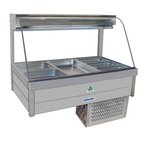 Roband Curved Glass Refrigerated Foodbar Double Row Rear Roller doors 6x1/2 65mm