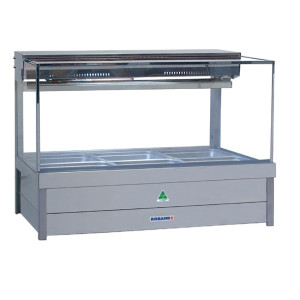 Roband Square Glass Cold Foodbar SFX23RD 6 Pans Double Row Rear Roller