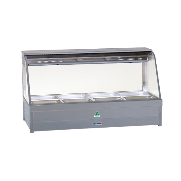 Roband Curved Glass Hot Foodbar Double Row Rear Roller doors 10 x1/2 65mm