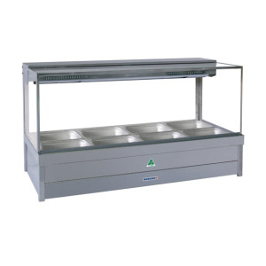 Roband Square Glass Hot Foodbar S23RD 6 Pans Double Row Rear Roller