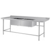 Vogue Dishwasher Inlet Table with Double Bowl Sink 90mm outlet 2400x700x960mmL/H