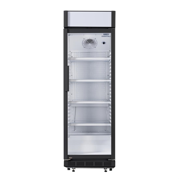 Nisbets Essentials Upright Display Cooler with Light Box 346Ltr