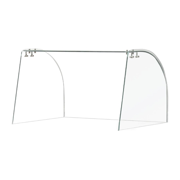 Curved Glass Sneeze Guard Assembly