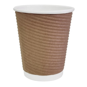 Fiesta Recyclable Hot Cup Ripple Wall Kraft 225ml (500 Pack)