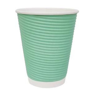 Fiesta Recyclable Hot Cup Ripple Wall Aqua 340ml (500 Pack)