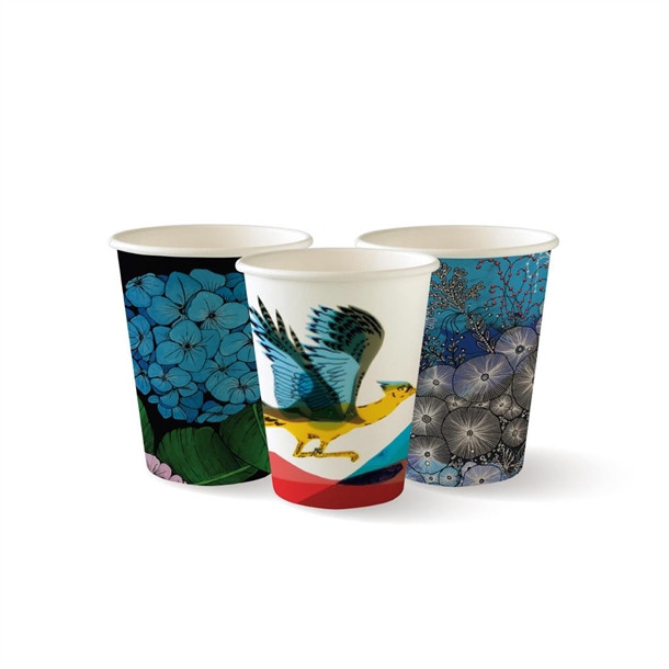 BioPak Art Series Hot BioCups Single Wall 280ml / 8oz (1000 Pack)