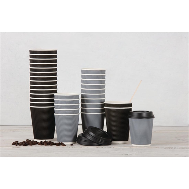 Fiesta Recyclable Coffee Cup Lids Black 340ml / 12oz and 455ml / 16oz