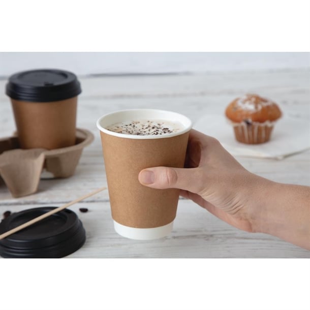 Fiesta Recyclable Coffee Cup Lids Black 340ml / 12oz and 455ml / 16oz