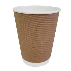 Fiesta Recyclable Hot Cup Ripple Wall Kraft 340ml (500 Pack)