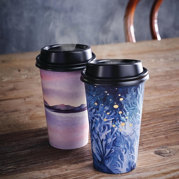 BioPak Art Series Hot BioCups Single Wall 350ml / 12oz (1000 Pack)