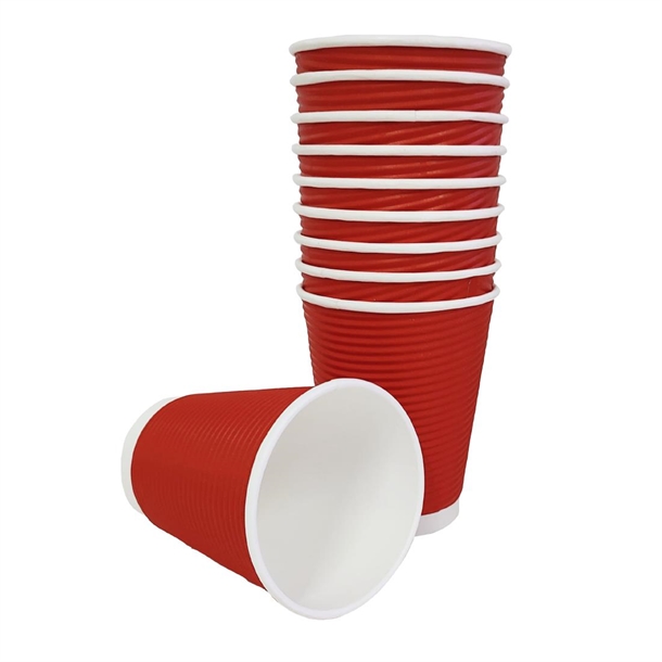 Fiesta Takeaway Coffee Cups Ripple Wall Red 340ml / 12oz