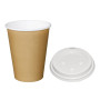Fiesta Hot Cups Single Wall Kraft with White Lid 340ml (1000 Pack)