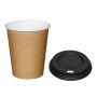 Fiesta Hot Cups Single Wall Kraft with Black Lid 225ml (1000 Pack)