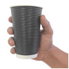 Fiesta Takeaway Coffee Cups Ripple Wall Black 450ml / 16oz