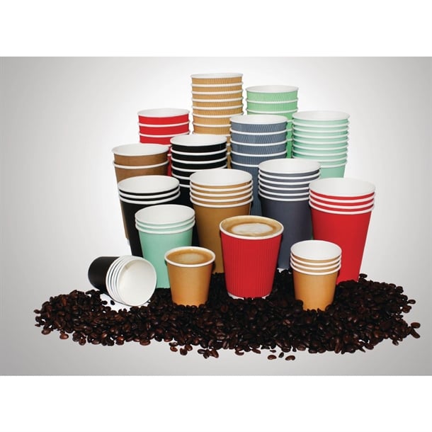 Fiesta Takeaway Coffee Cups Single Wall Black 450ml / 16oz