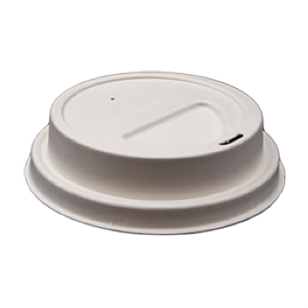 Detpak Sugarcane Hot Cup Lid White - 80mm (Pack 1000)