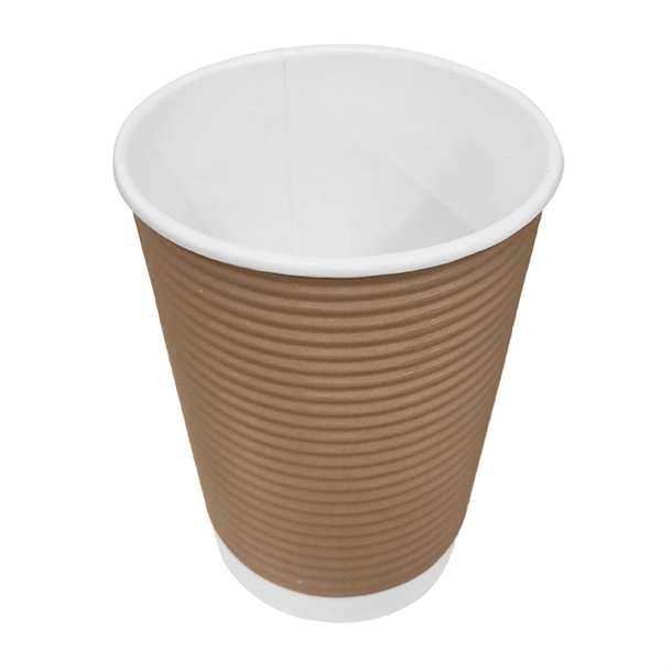 Fiesta Recyclable Hot Cup Ripple Wall Kraft 225ml (25 Pack)