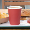 Fiesta Recyclable Hot Cup Single Wall Red 225ml (50 Pack)