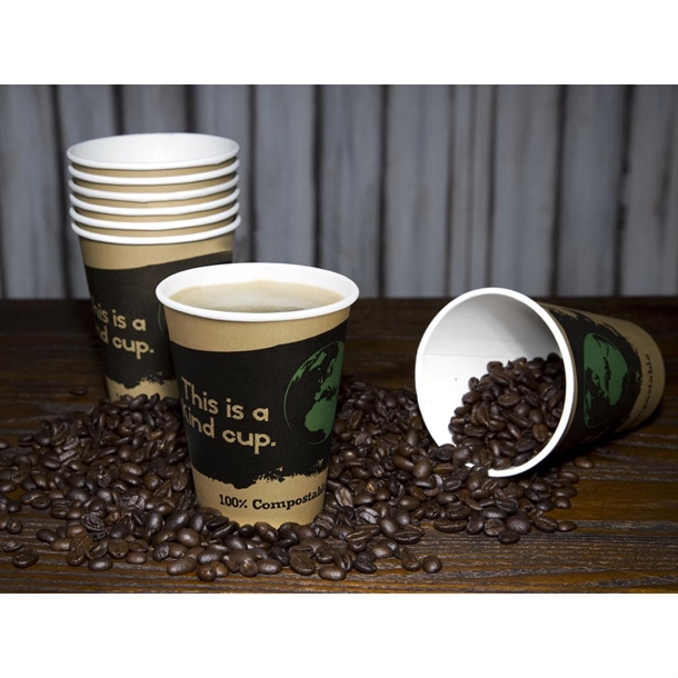 Fiesta Compostable Hot Cup Single Wall Kind 340ml (50 Pack)